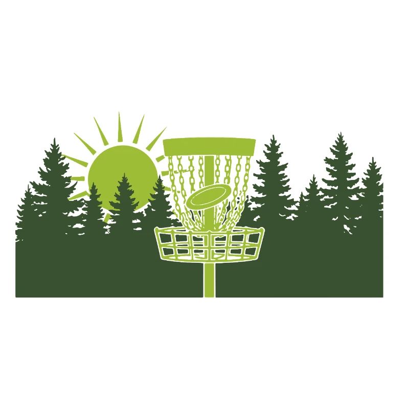 Disc Golf Lever de soleil dans la scène forestière