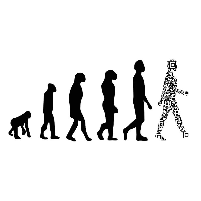 Evolution QR Code - Humor Gesundheits-Pass