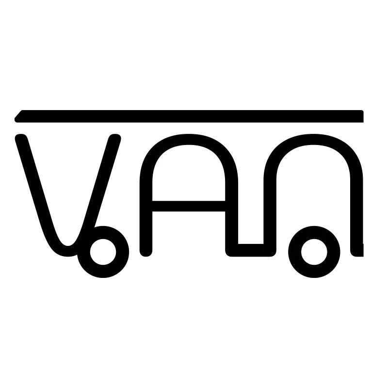 Van Camper Illustration aus Buchstaben