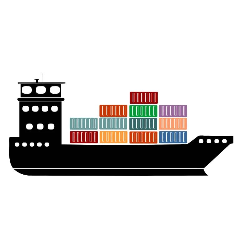 Seecontainerschiff oder Boot mit Containern