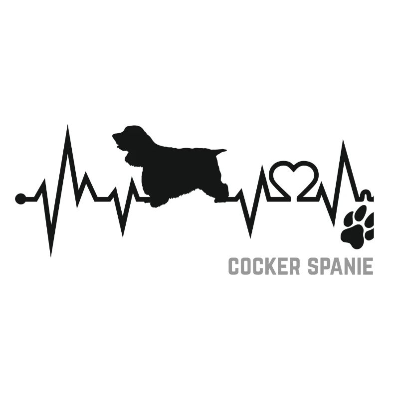 Cocker Spaniel Heartbeat Pulse ECG Dog Gift