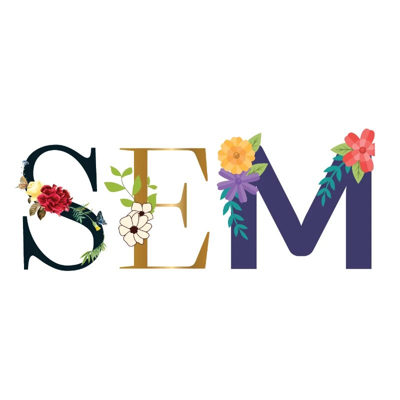 Nom SEM décoré de fleurs