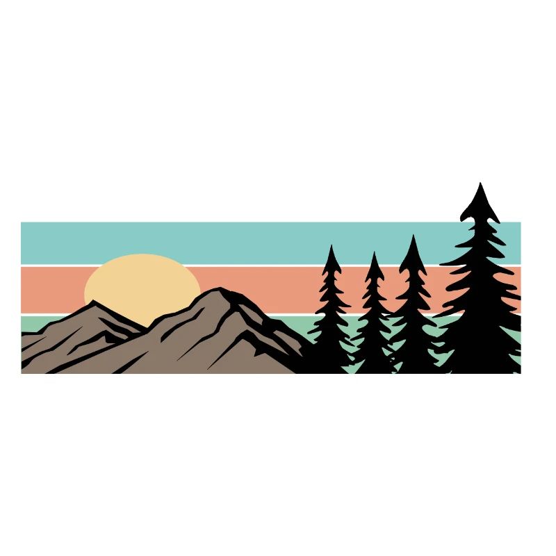 Camping Forest Mountain Rétro