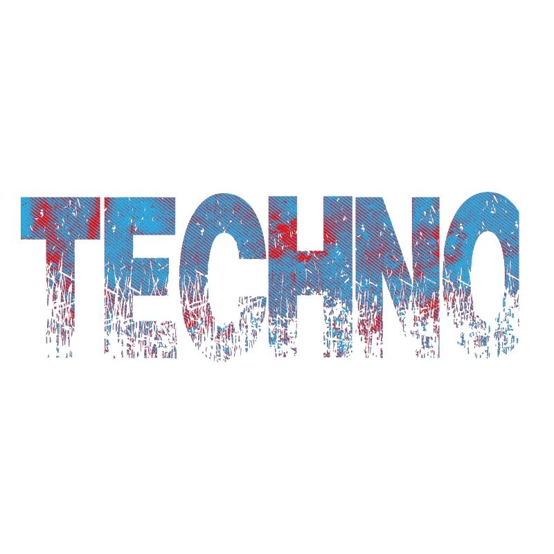 Techno Distressed Text Art