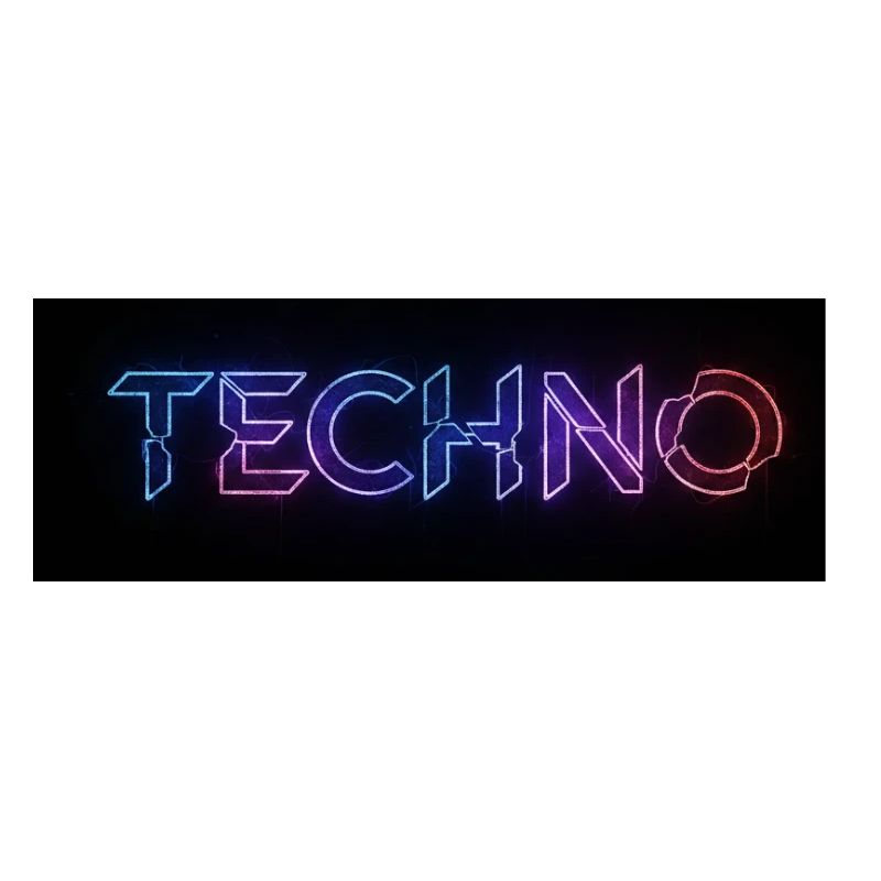 Texte de bug techno néon