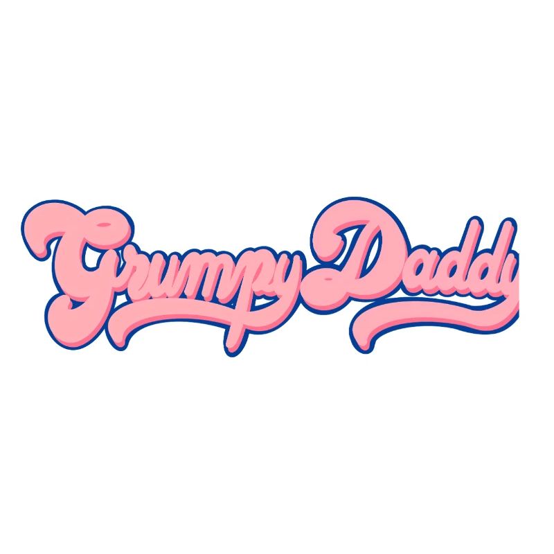 Grumpy Daddy Retro Script - Farbe "Bubble Gum"