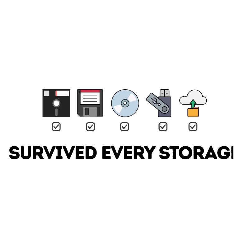 Data Storage Evolution - Tech Icons