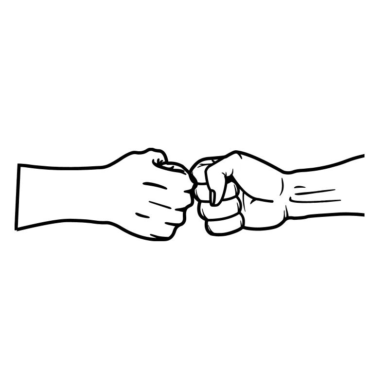 Respect two fists without text