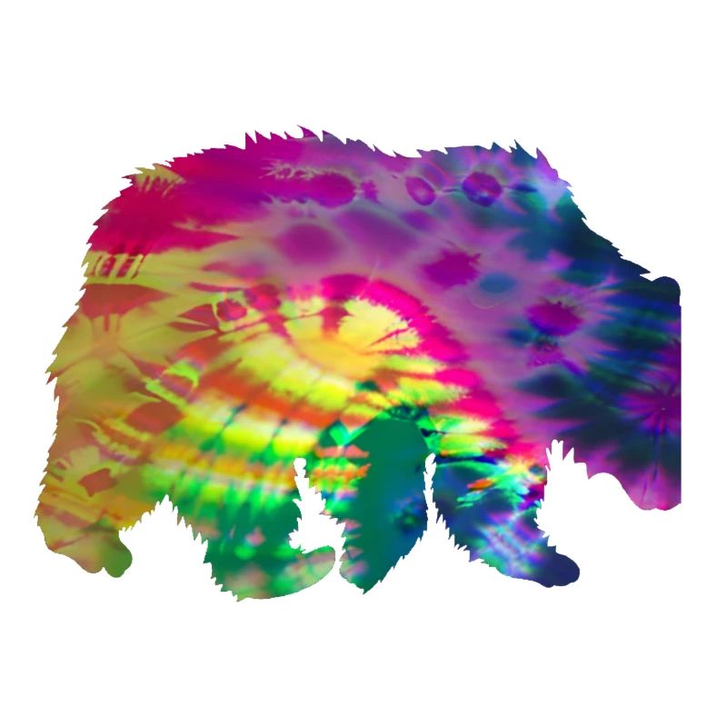Bear Silhouette Tie Dye Batik Pattern