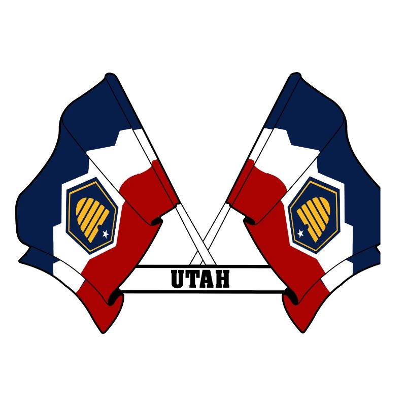 Two flags text UTAH