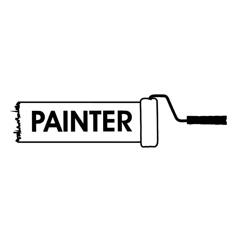 Farbroller transparent mit Text 'PAINTER'