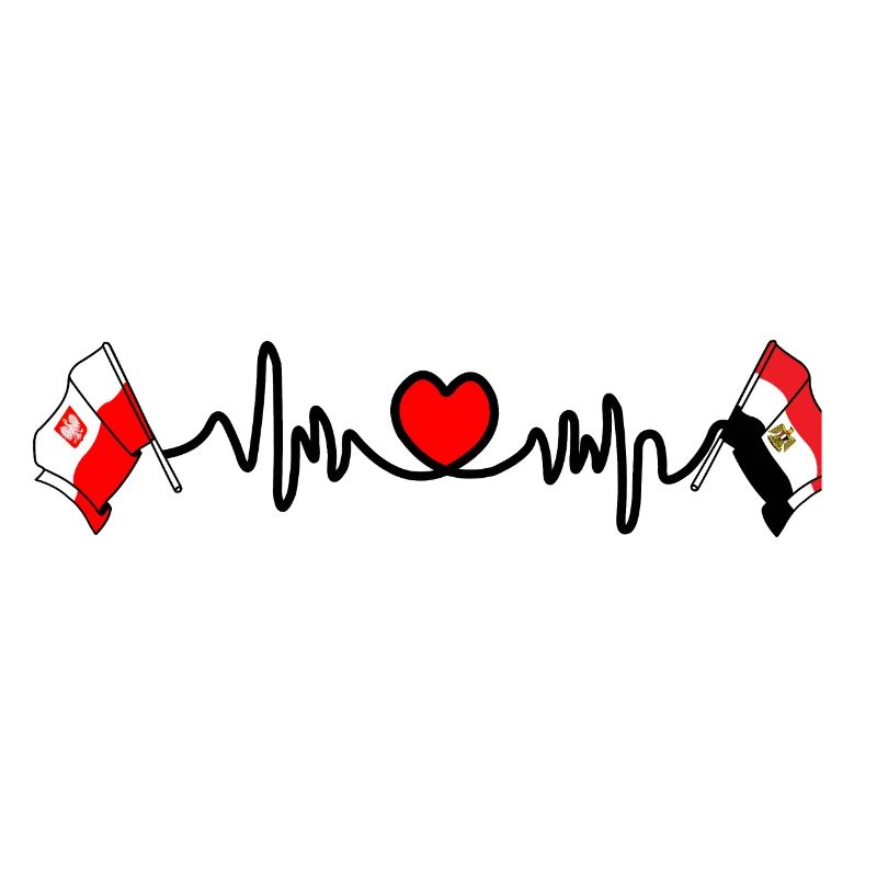 Cardio heart Drapeau Pologne, drapeau Égypte