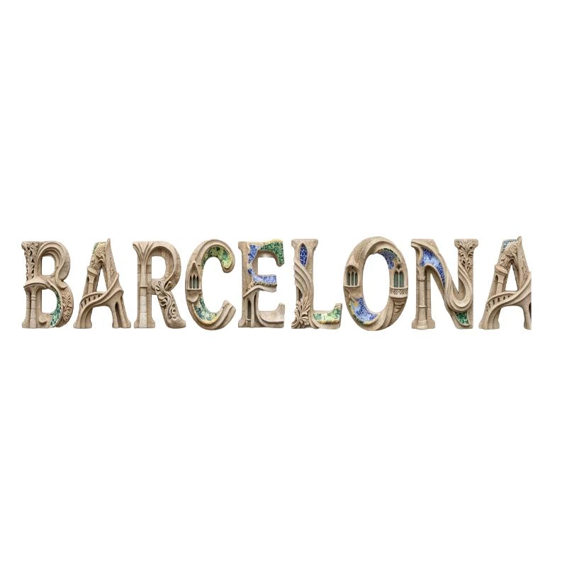 Typographie de Barcelone avec architecture méditerranéenne