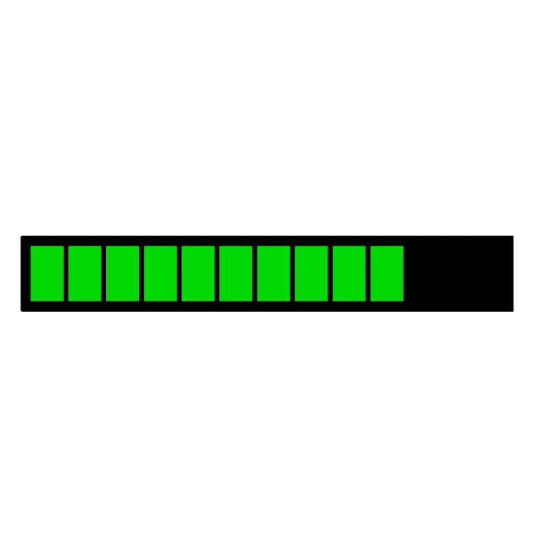 Rectangle loading bar Black Green (75%)