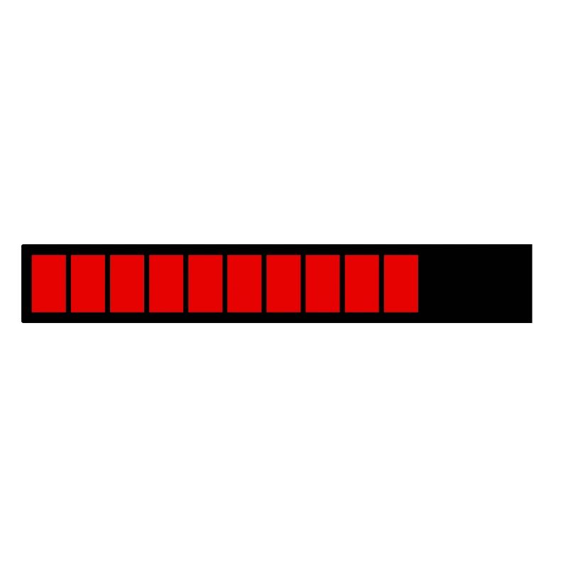 Rectangle loading bar Black Red (75%)