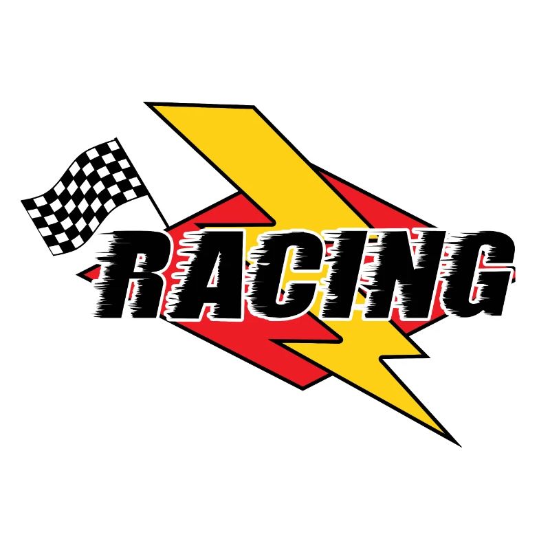 Éclair de course et drapeau