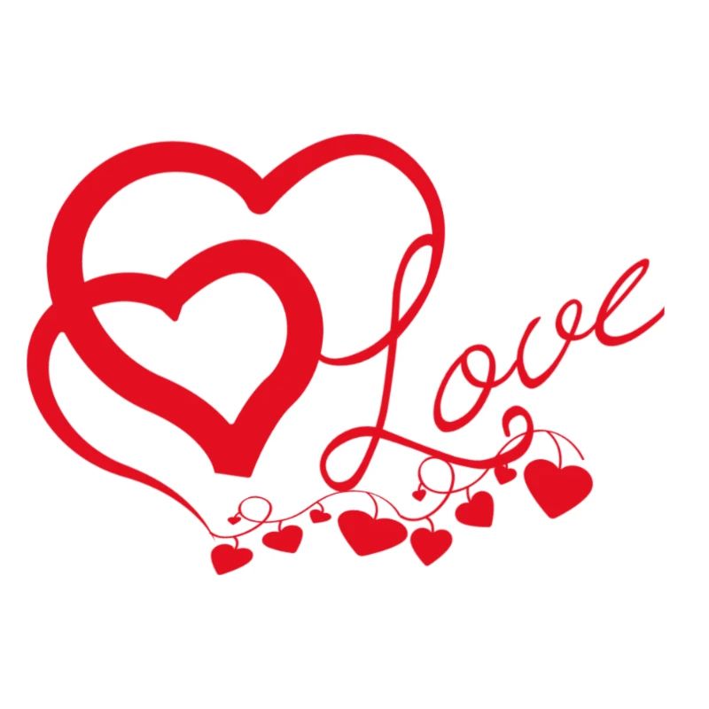 Cœurs entrelacés en Script Amoureux