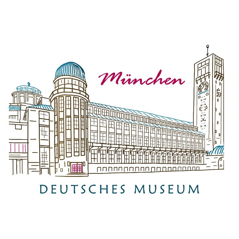 Munich Deutsches Museum Hand Drawing