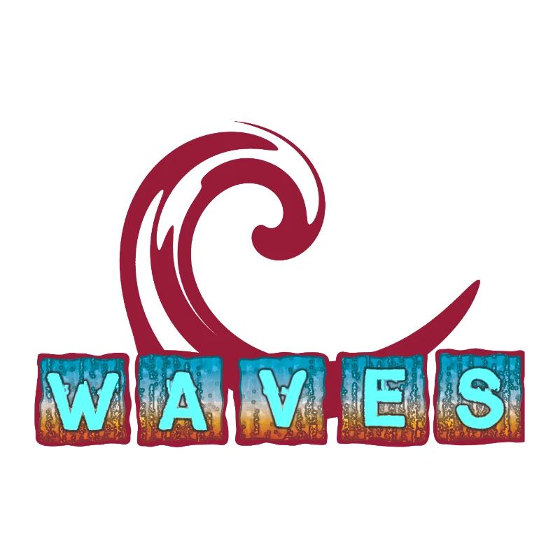 Abstract ocean wave art - surfer design
