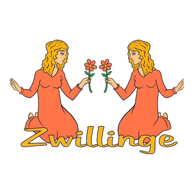 Sternzeichen Zwillinge mit einer Blume