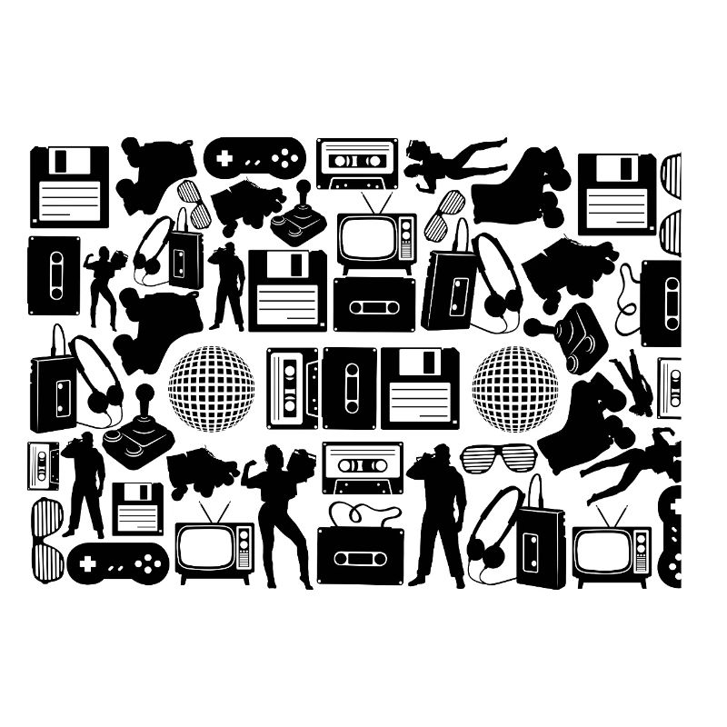 80s Cassette Silhouette