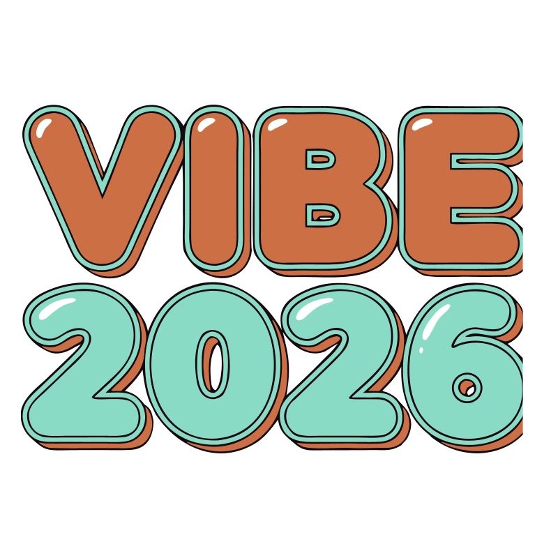 Retro Vibe 2026 Typography Lettering