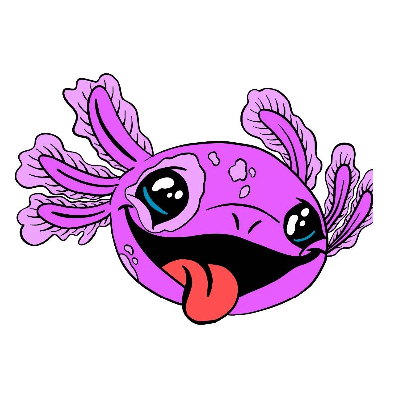 Axolotl coquin à la langue