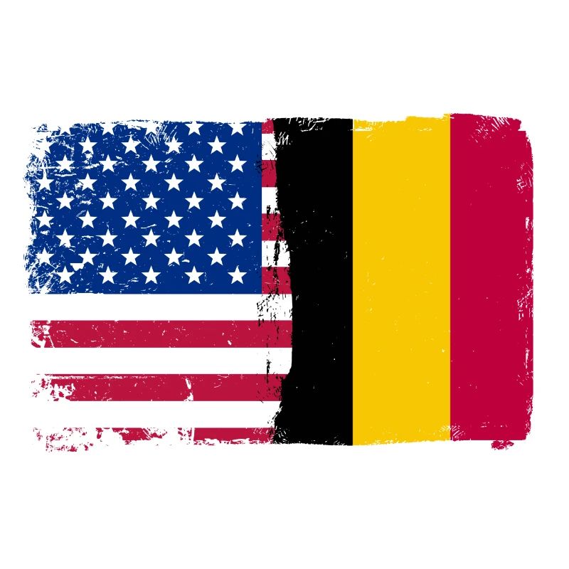 Grunge US Belgien Flagge Split