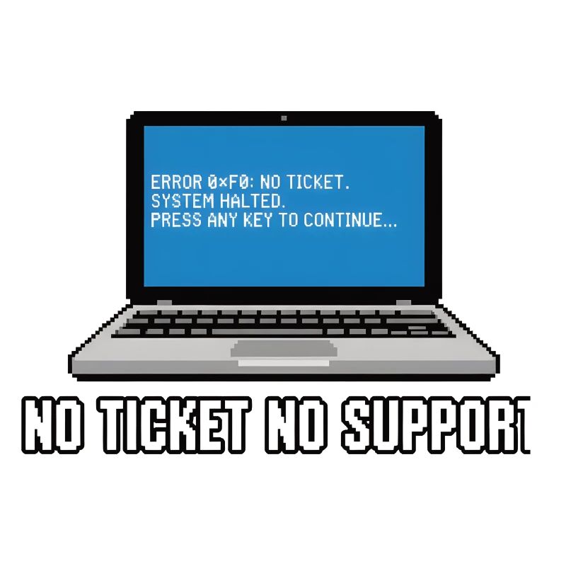 No Ticket No Support Admin IT-Support Spruch