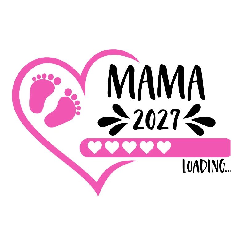 Mama 2027 loading Herz Version Mädchen pink