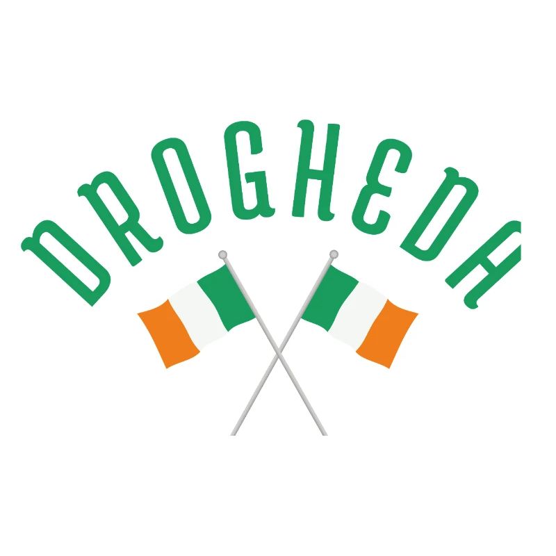 Drogheda Crossed Irish Flags Emblem