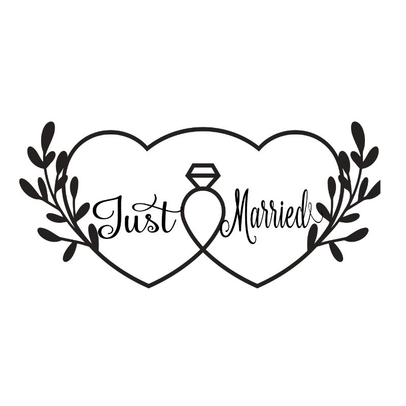 Cœurs entrelacés et bague -  Just Married