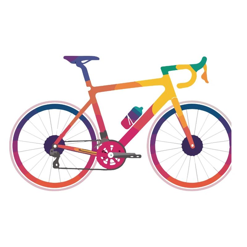 Design cycliste multicolore vibrant