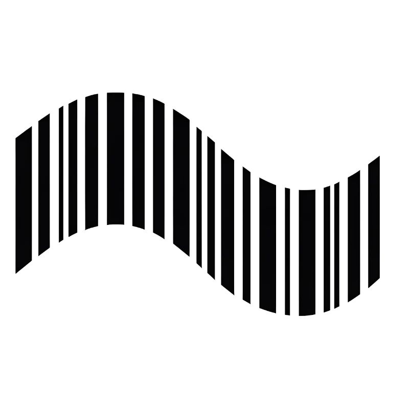 Barcode in wavy shape
