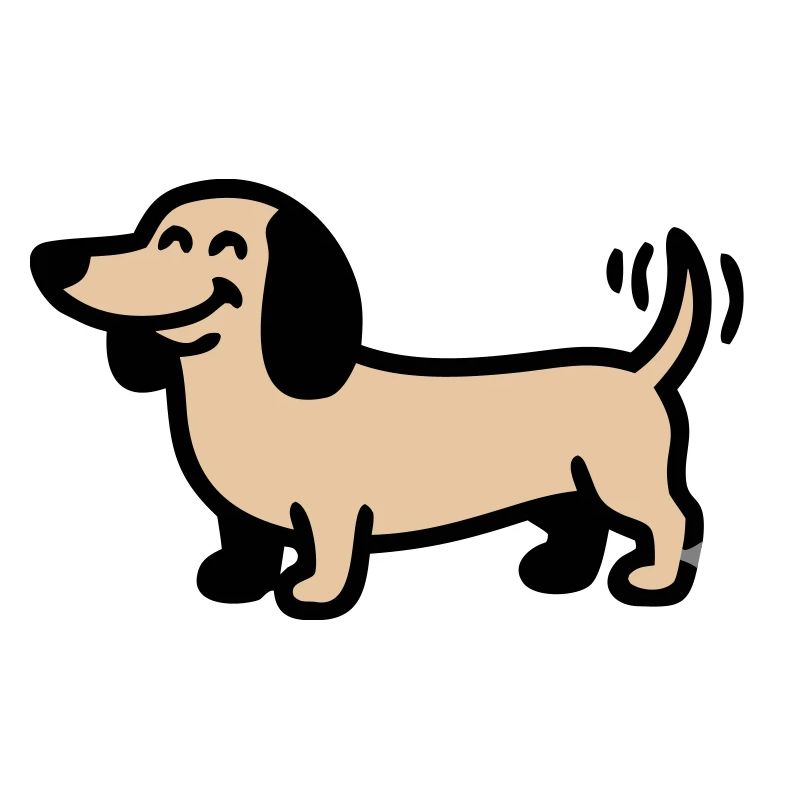 Fröhlicher Dackel Hund Comic