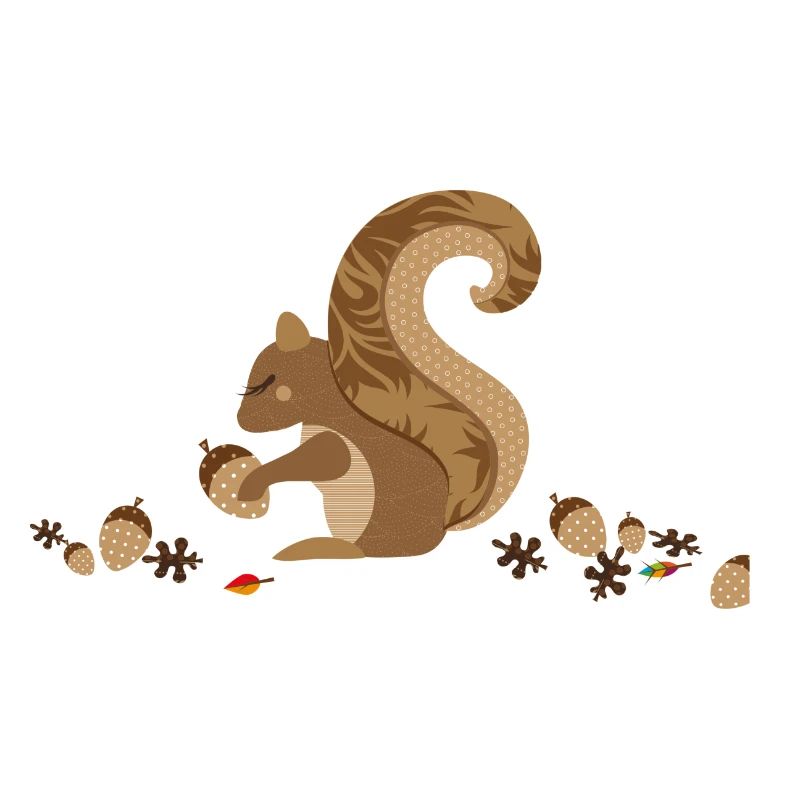 Ein Eichhörnchen mit einer Eichel