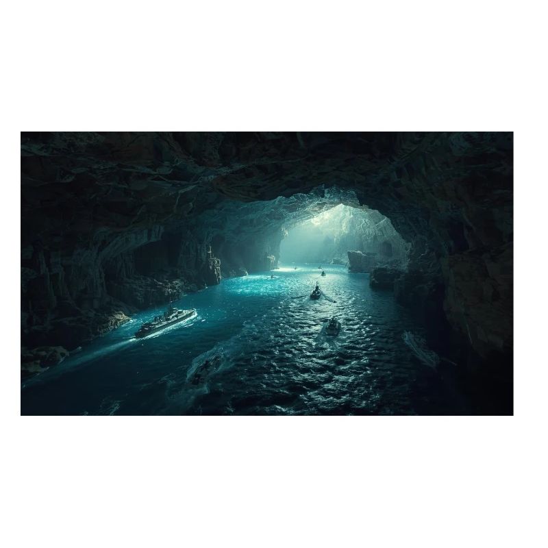 Luminous sea cavern