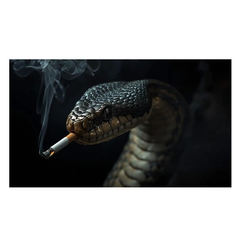 Serpent cobra avec une cigarette