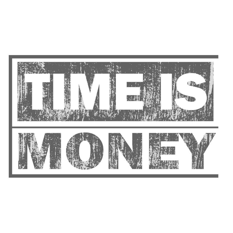 Le temps, c’est de l’argent : texte de deux lignes