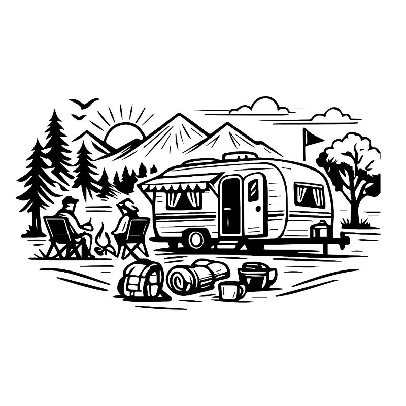 Camping Trailer Landscape