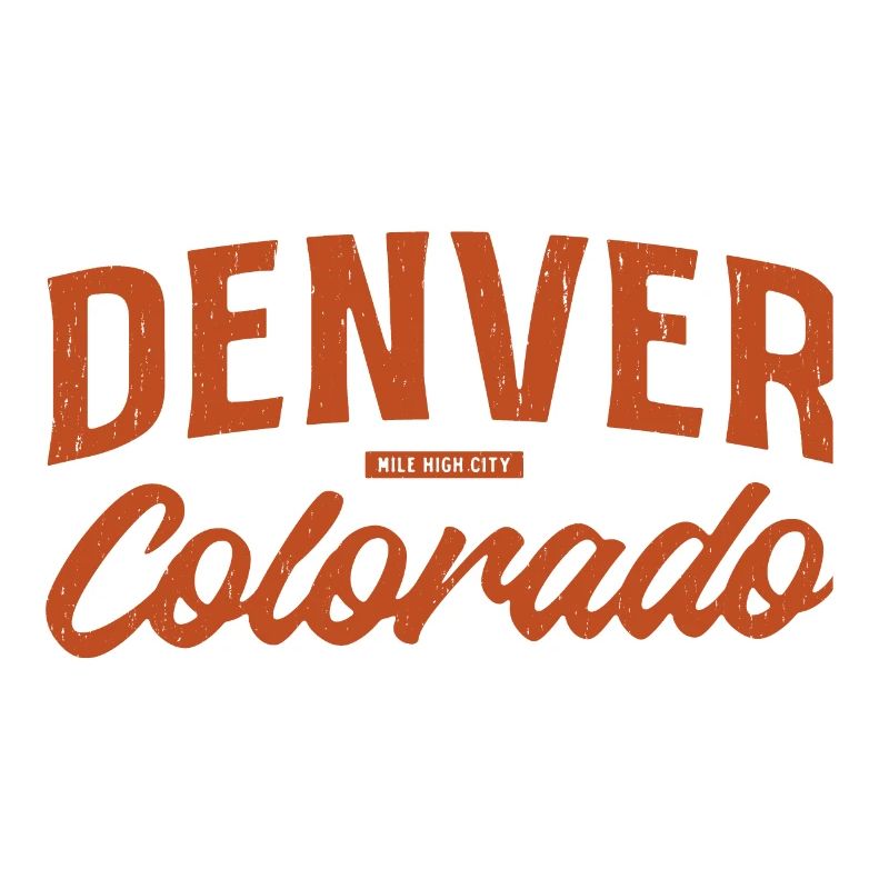 Denver Colorado Retro Script Logo