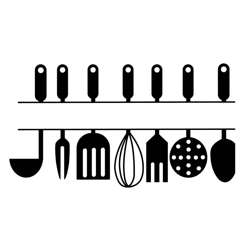 Cutout for own text kitchen utensils