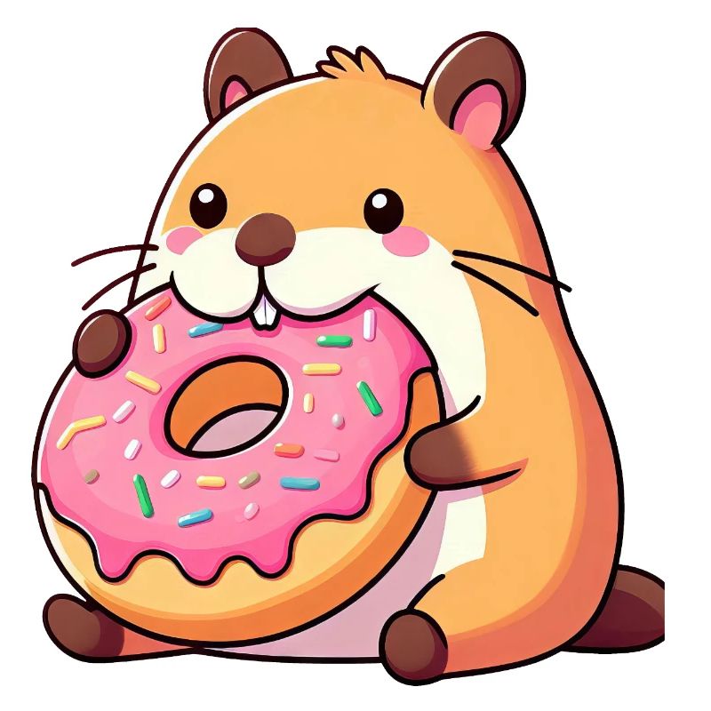 Mignon Capybara Hamster Cochon d’Inde Beignet