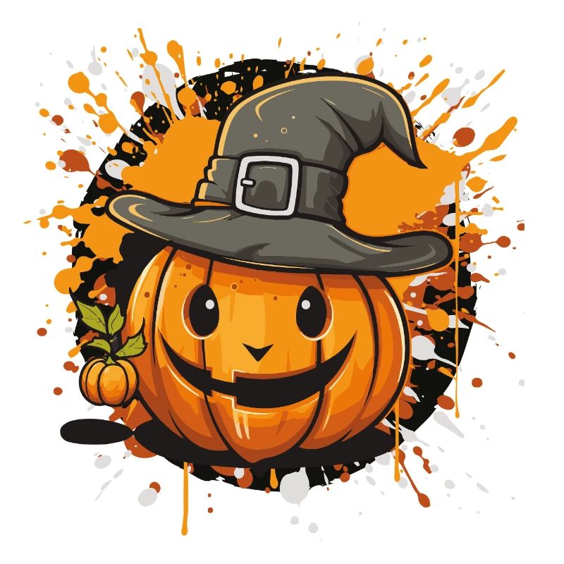 Halloween Pumpkin with Hat