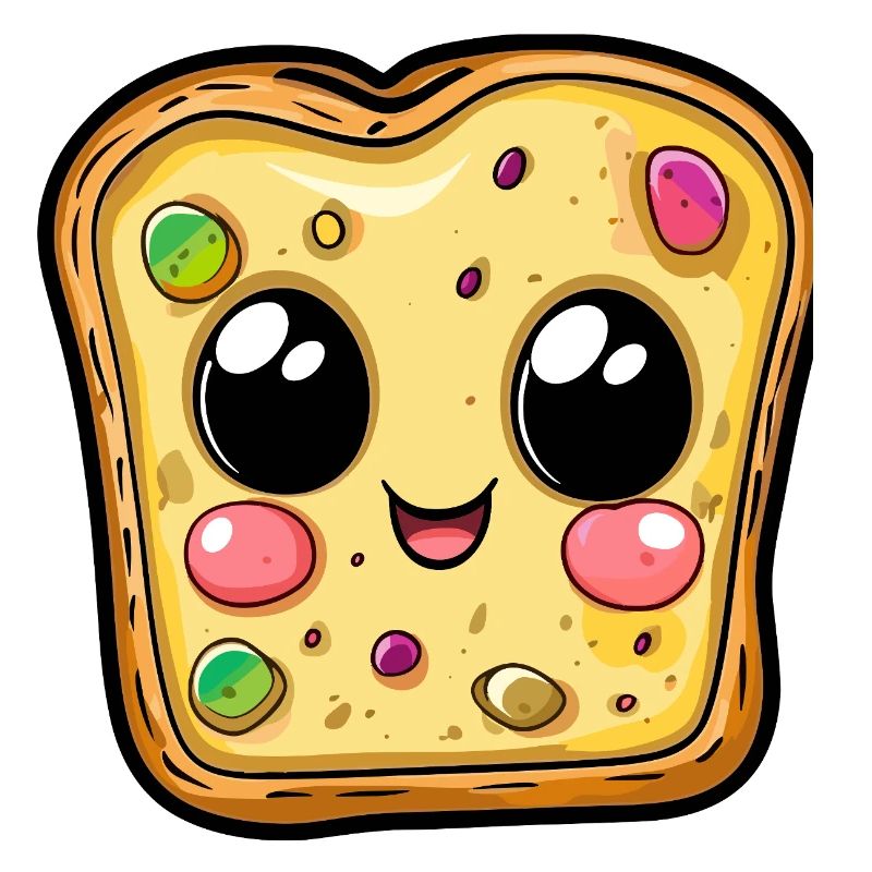 Visage de tranche de pizza kawaii
