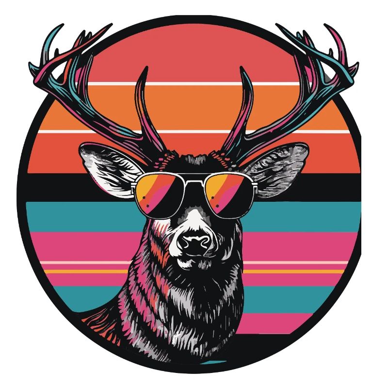 Hirsch mit Sonnenbrille