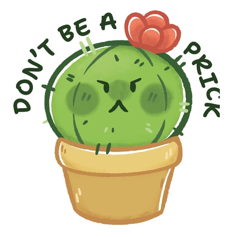 Grumpy Kaktus mit Botschaft