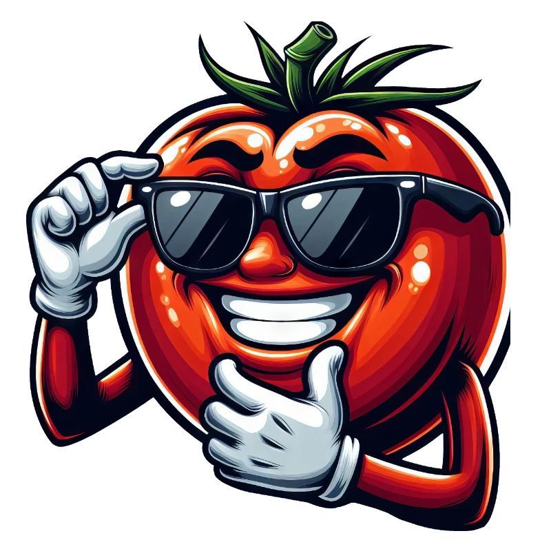 Coole Tomate mit Sonnenbrille Sommer Eitelkeit