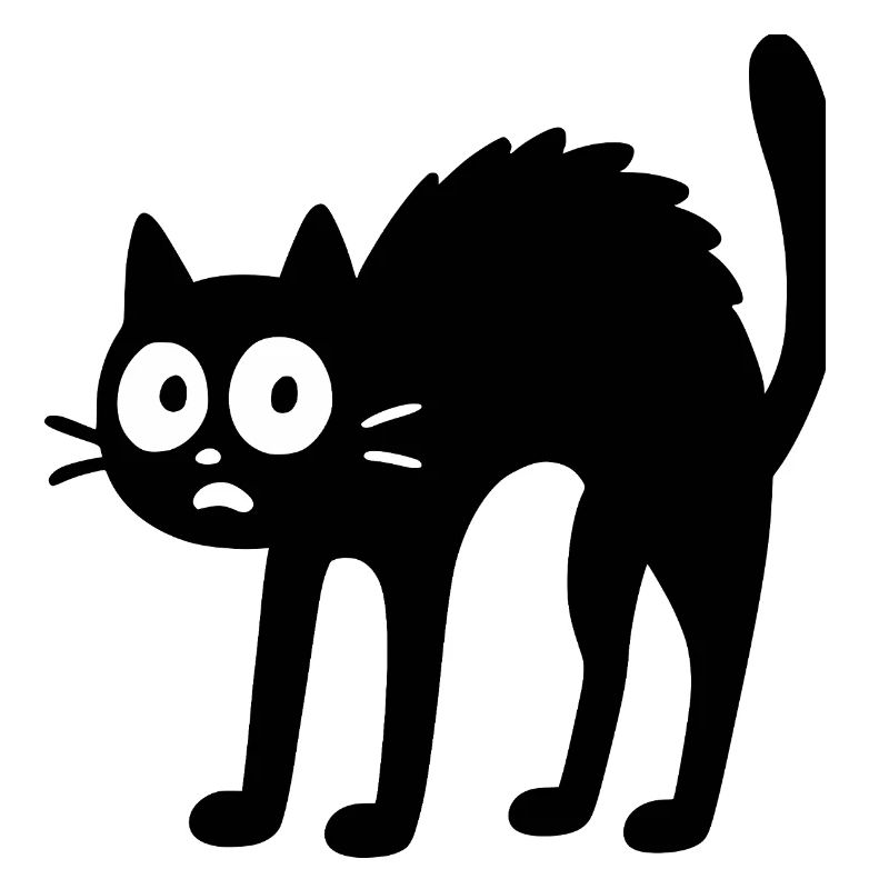 Chat noir - Conception de dessin animé amusant