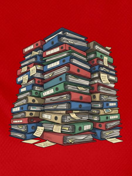 Folder Stack Office Chaos